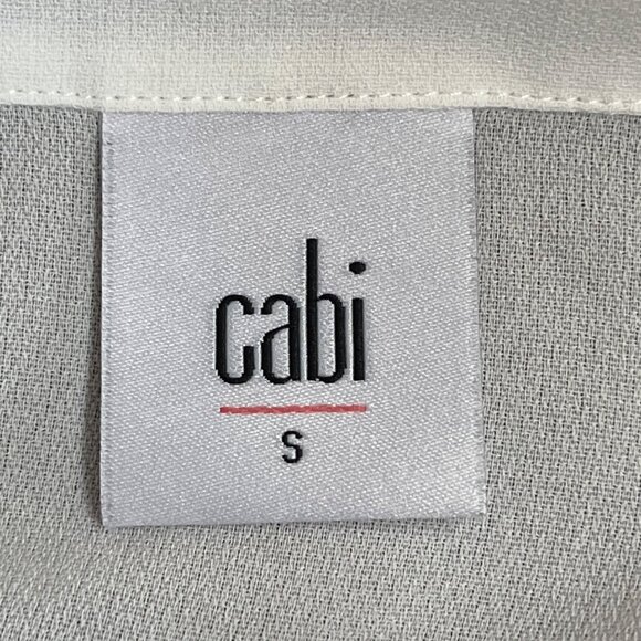 Cabi White Sleeveless Button Up Blouse Pleated Ruffle‎ Hem Capsule Office Small - Picture 7 of 10